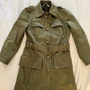 Olive Green Valentino Red Trench coat. Size 42